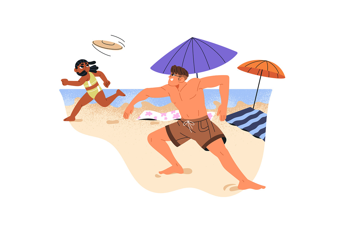 Father spending time with kids set, a Person Illustration by PaperTrident (Photo 5 of 9)
