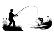 Fishing Silhouette Vector Bundle, an Illustration by hafijul (Thumbnail 26 of 51)