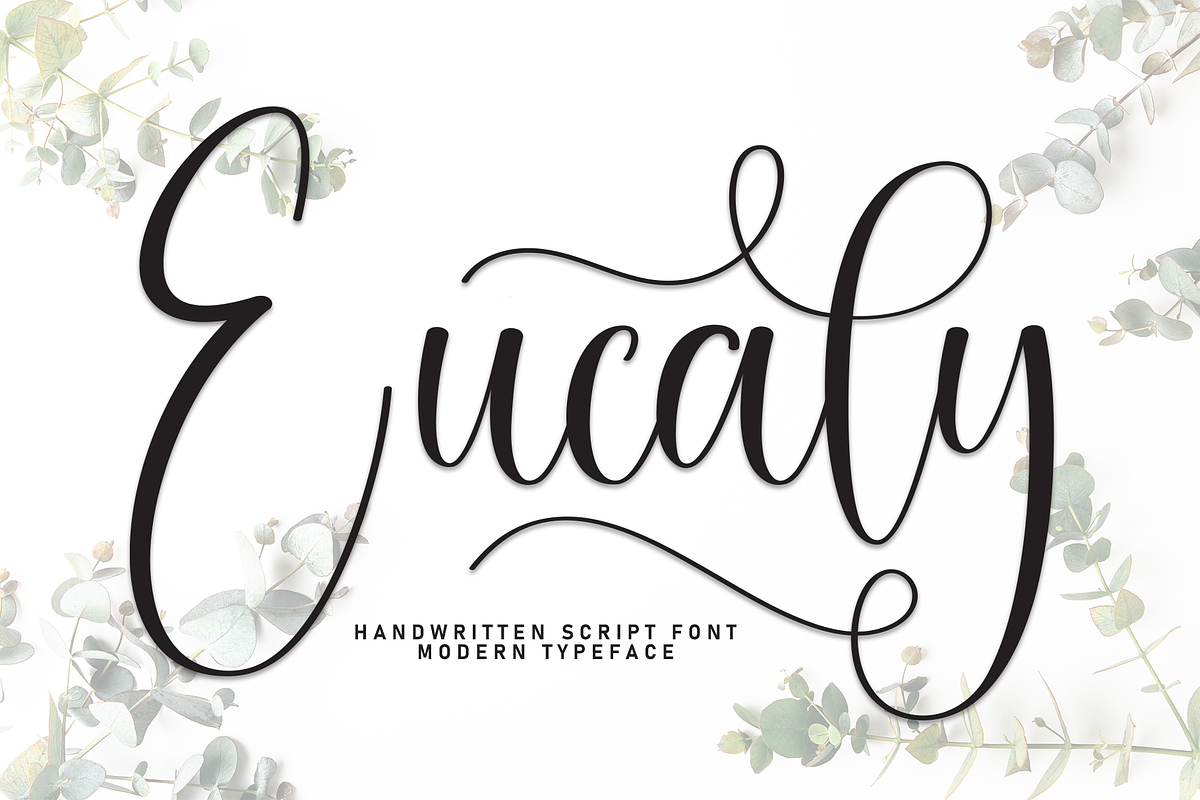 Eucaly | Script Font, a Handwritten Font by Scratchones (Photo 1 of 9)