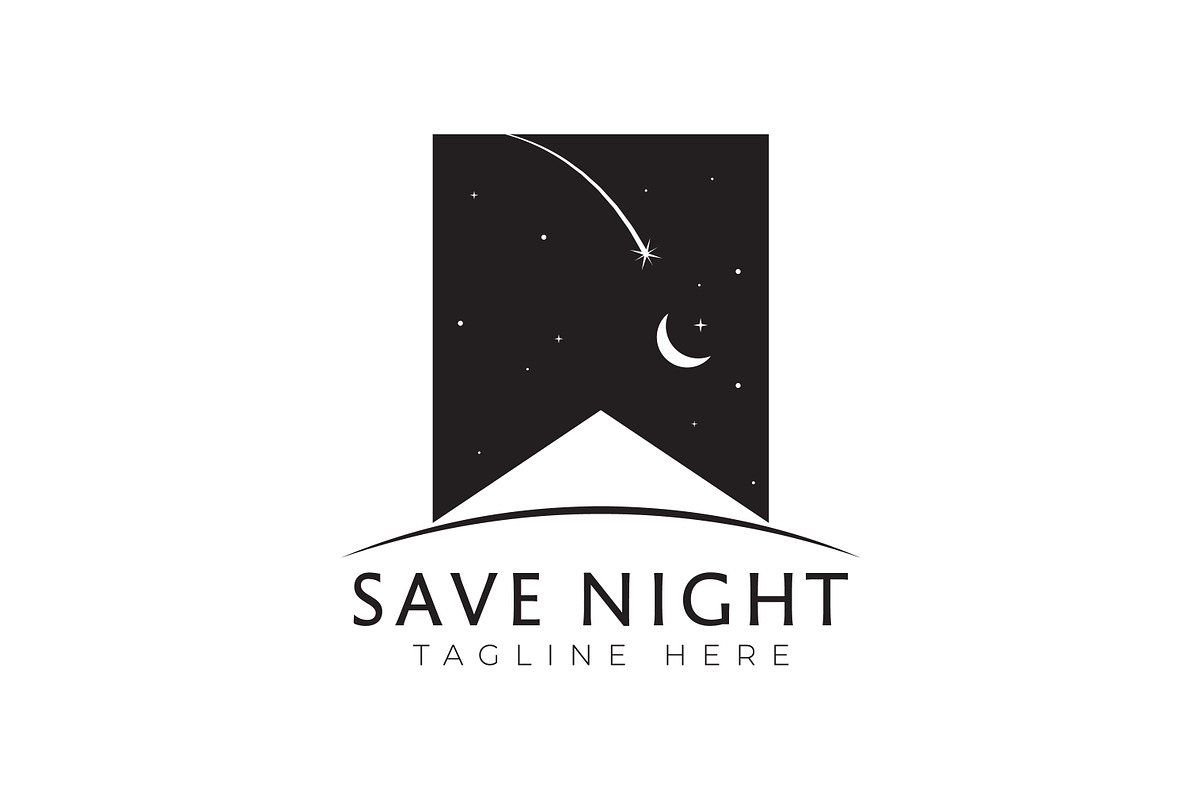 Save and Night Abstract Illustration, a Branding & Logo Template by Signatoro