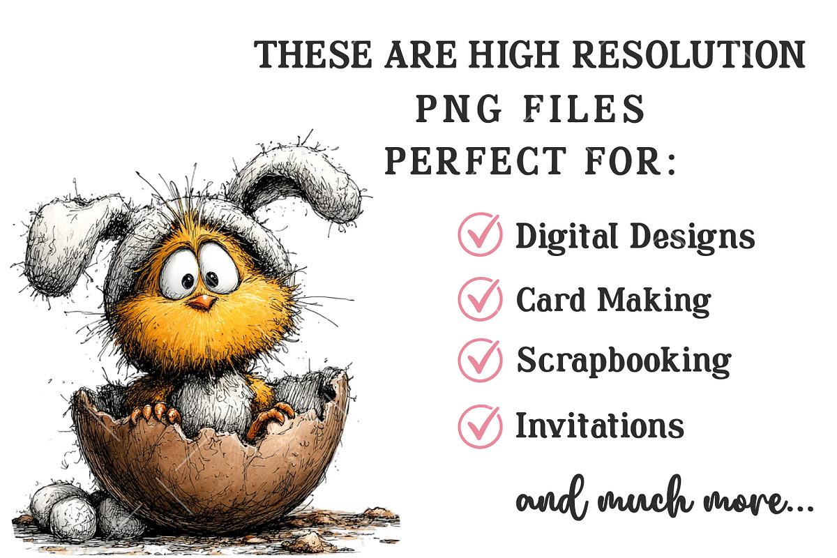 Funny Easter Chick Clipart, an Illustration by OK Design (Photo 4 of 6)