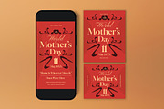 Red Vintage Mother's Day Flyer Set, a Flyer Template by graphicook (Thumbnail 3 of 3)