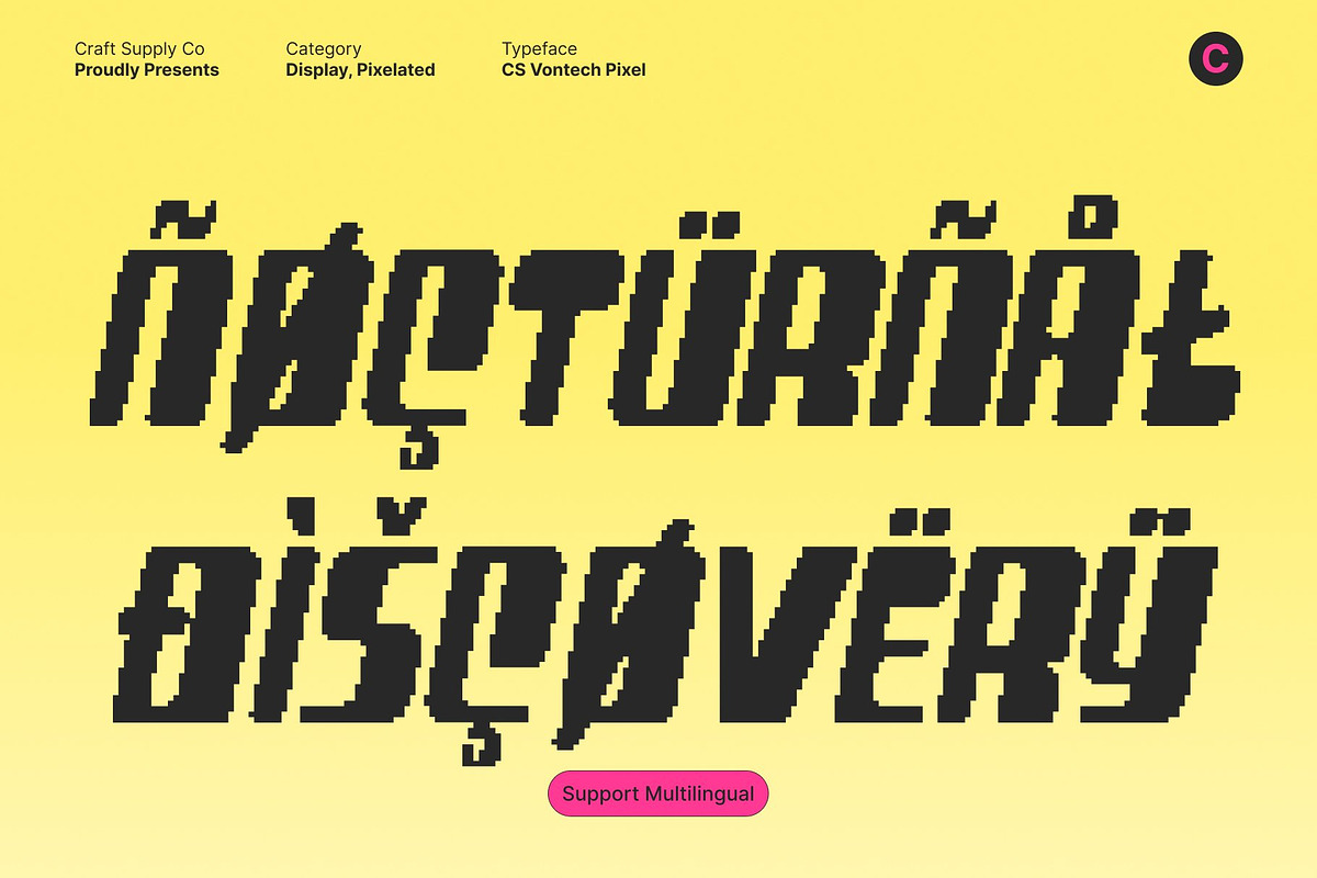 CS Vontech Pixel, a Sans Serif Font by Craft Supply Co. (Photo 6 of 8)