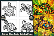 Stained Glass Turtle Coloring Pages, an Animal Illustration by protabsorkar11 (Thumbnail 1 of 5)