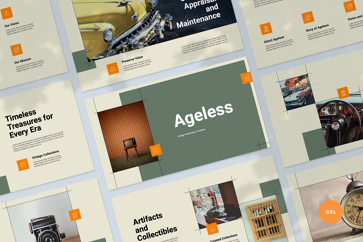 Vintage Google Slides Template, a Presentation Template by Flat Icons (Photo 1 of 4)