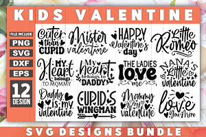 Kids Valentine SVG Bundle, a Graphic by crafthome