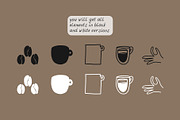 200+ COFFEE CLIPARTS, HAND DRAWN SET, a Food Illustration by JuDesign (Thumbnail 14 of 20)