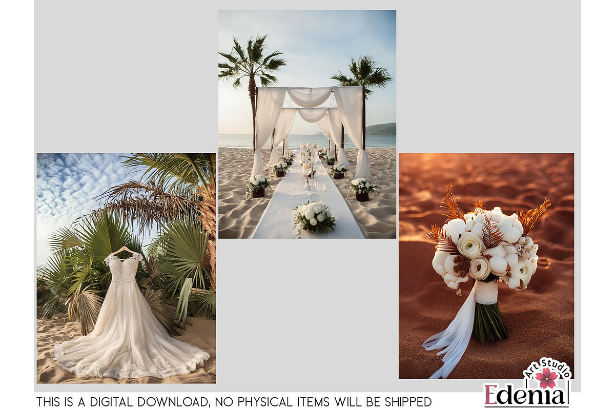 Beach Wedding Papers Sublimation, a Wallpaper Graphic by EdeniaArtStudio (Photo 2 of 15)