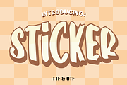 Sticker - Cartoon Font Types, a Font by KiddoGlyphs Studio (Thumbnail 1 of 3)
