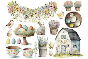 Easter Farmhouse Clipart Collection