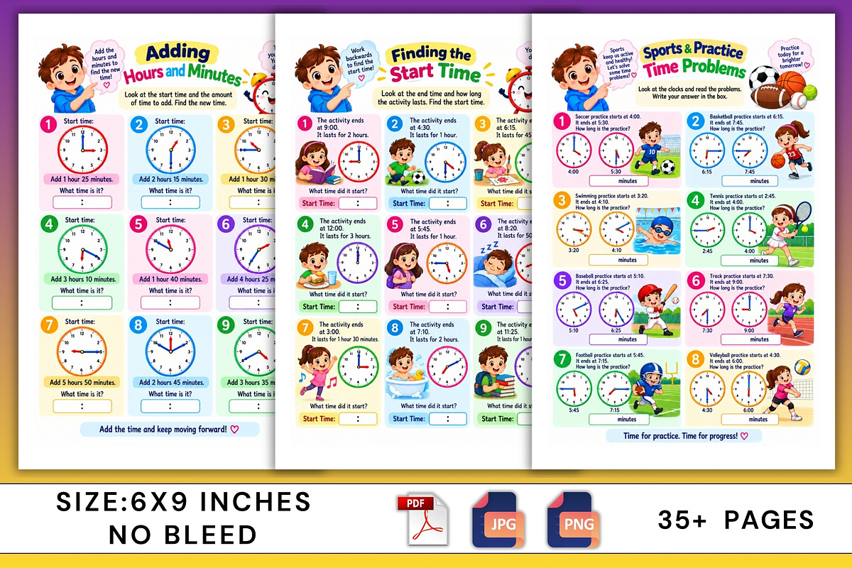 Mastering Time Word Problems, a Stationery Template by Designmela01 (Photo 4 of 6)