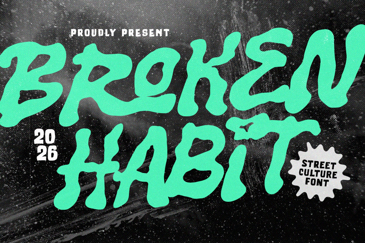 Broken Habit – Funky Street Display, a Handwritten Font by Littlehand (Photo 1 of 10)