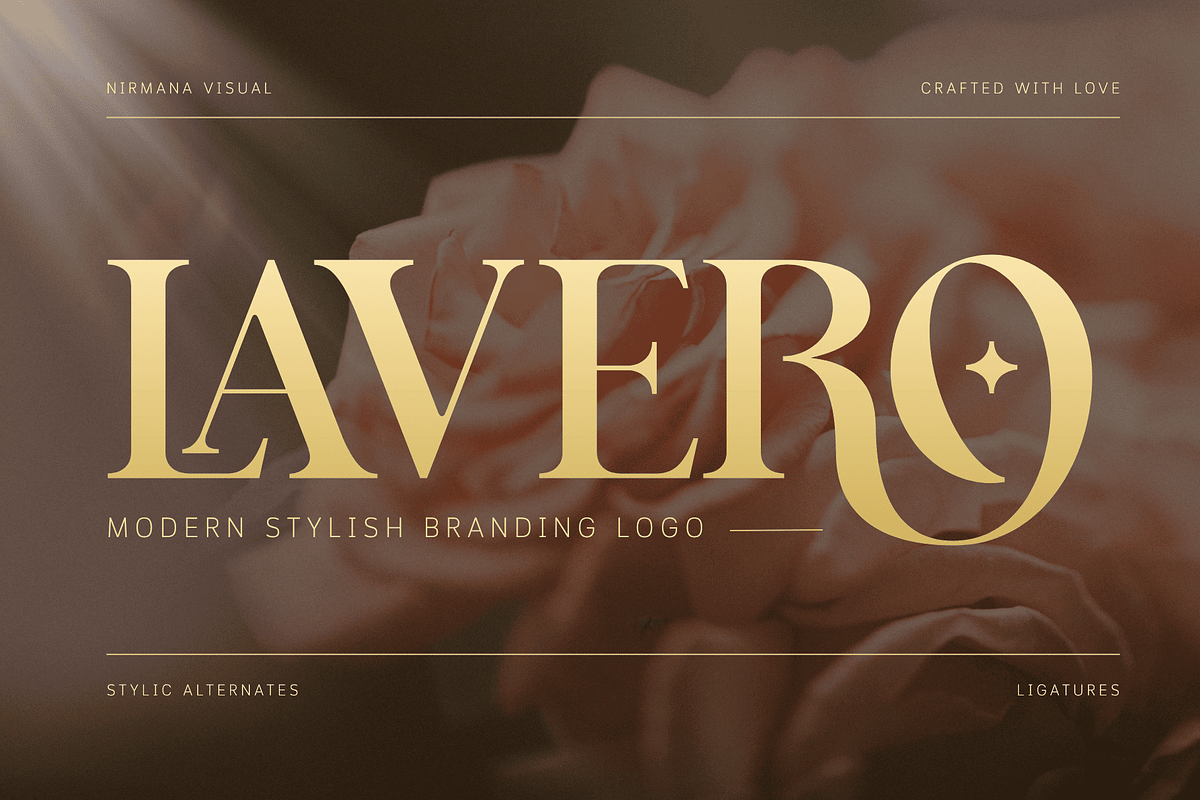 Lavero - Modern Ligatures Font, a Serif Font by Nirmana Visual (Photo 1 of 8)
