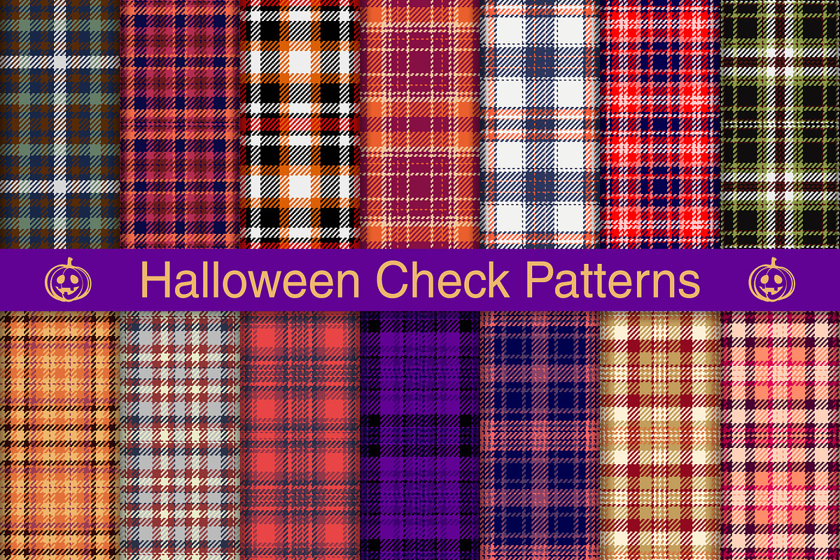 #183 Halloween Check Patterns, a Pattern Graphic by Plaid4You (Photo 1 of 5)