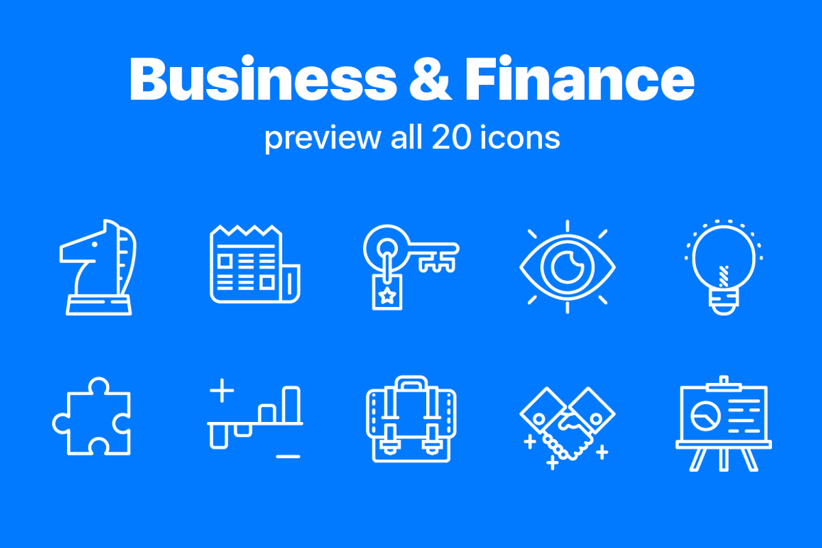 Business & Finance Icons, an Outline Icon by Sarunw (Photo 2 of 5)