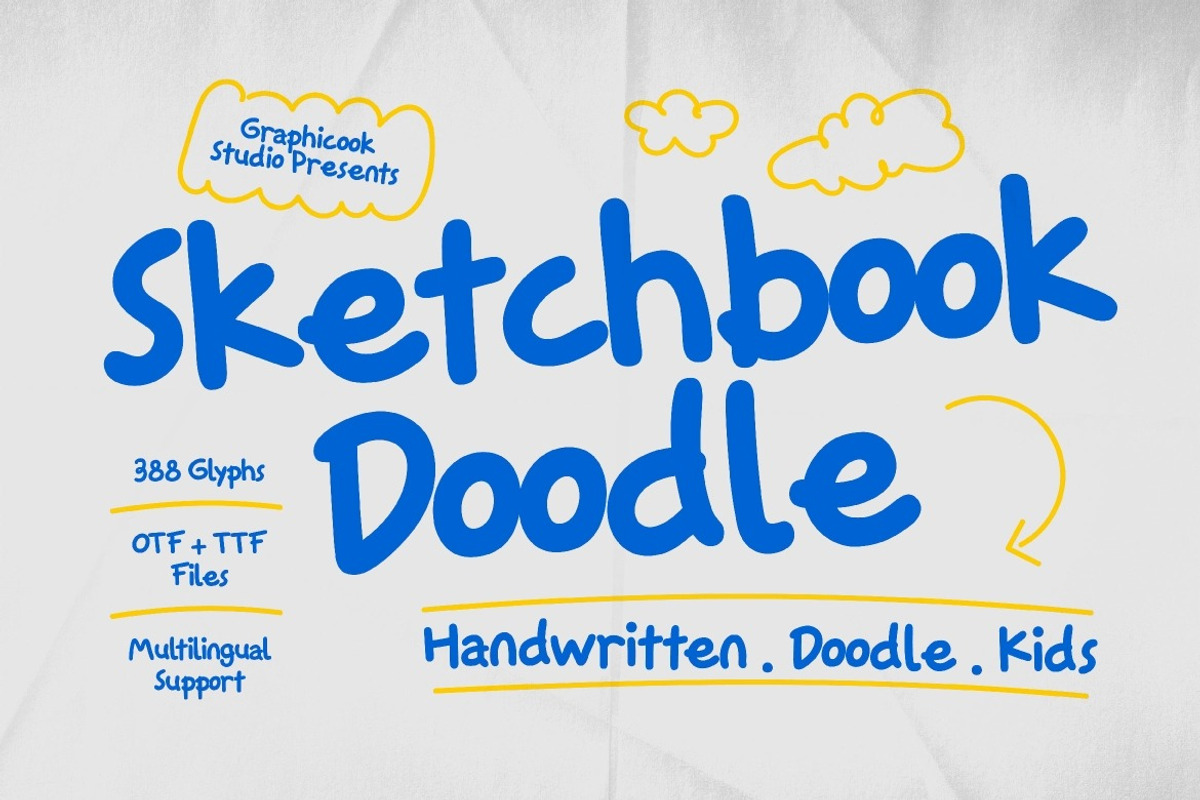 Sketchbook Doodle, a Handwritten Font by graphicook (Photo 1 of 10)