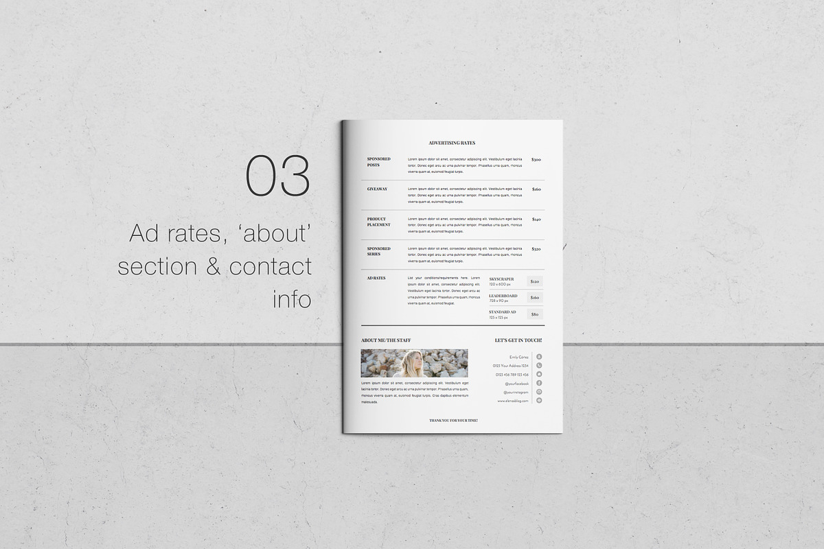3 Page Press Kit for Bloggers, a Resume Template by Leo Resume (Photo 3 of 5)