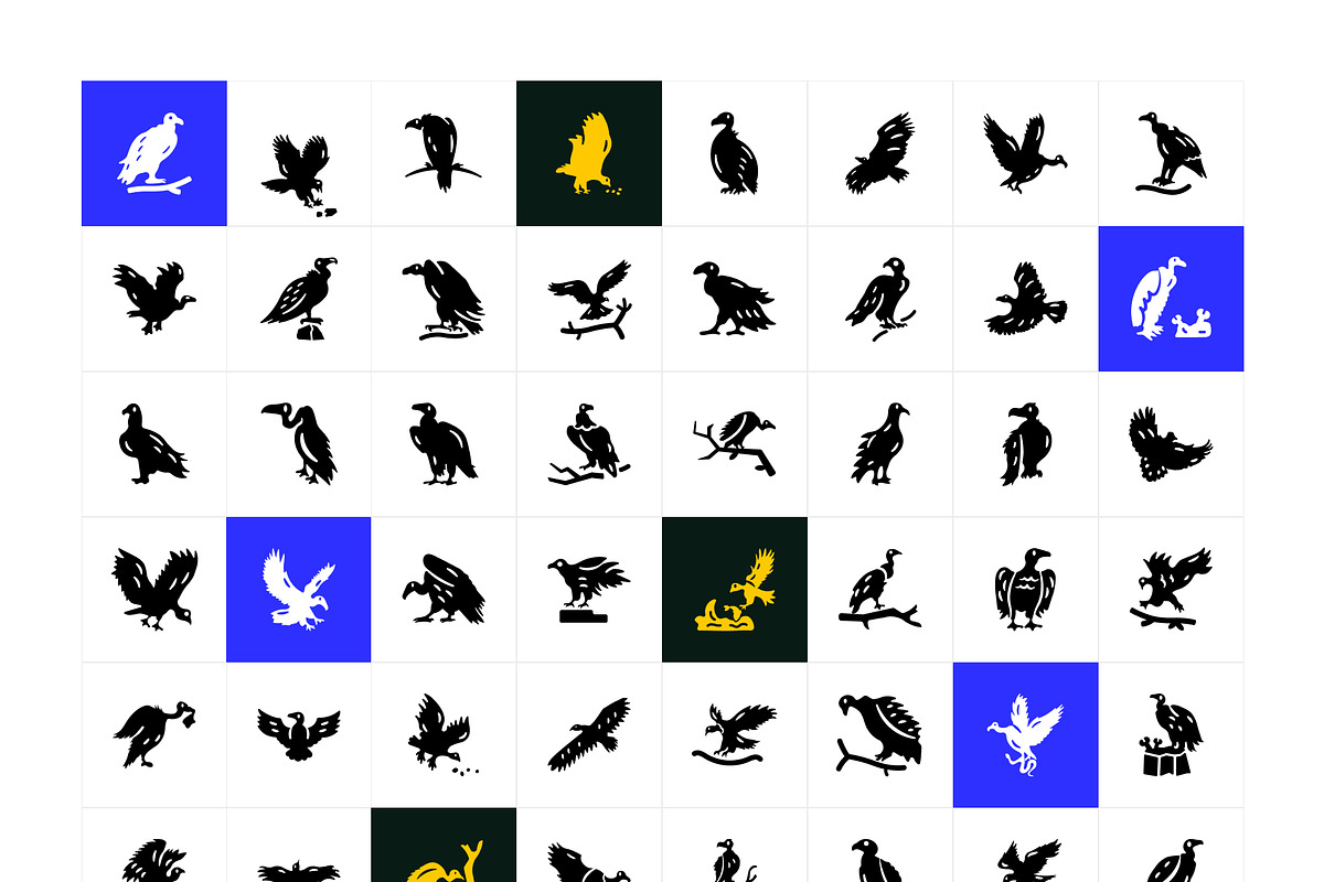 Vulture Glyph Icons, a Solid Icon by Prosymbols (Photo 6 of 6)