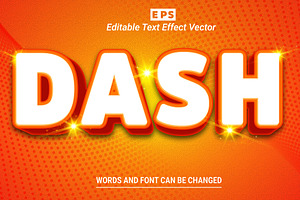 Dash Vector 3D Editable Text Effect