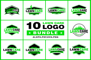 10 LAWN CARE SERVICE LOGO BUNDLE