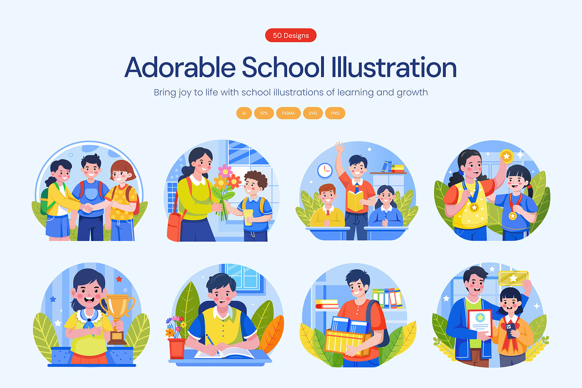 Adorable School Illustration, an Education Illustration by Brickclay (Photo 1 of 9)