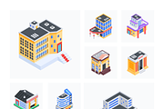 Urban Store Buildings Isometric Icon, a Duotone Icon by Vectors Market (Thumbnail 7 of 10)