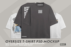 Oversize Shirt Mockup PSD Back Front