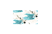 Crane birds with hand drawn wave, a Pattern Graphic by marukopum (Thumbnail 2 of 3)