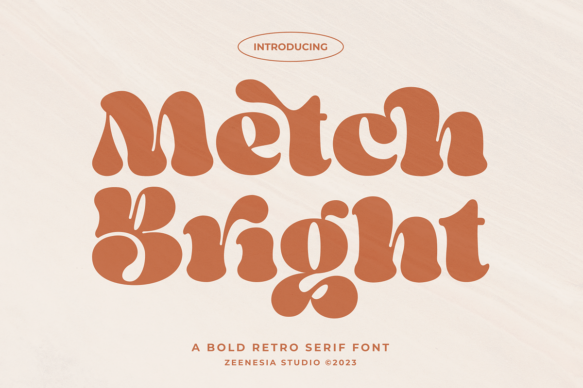 Metch Bright - A Retro Bold Font, a Serif Font by zeenesia (Photo 1 of 16)