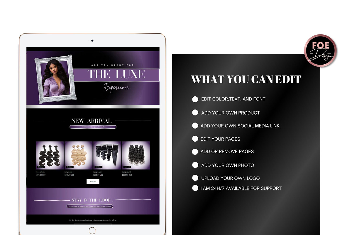 Shopify Theme, Website Banners Hairs, a Shopify Template by Foedesigner (Photo 8 of 10)