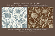 Seamless Set Flowers Poppy Poppies, a Pattern Graphic by Vintage (Thumbnail 5 of 14)