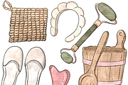 Watercolor Spa Wellness Clipart PNG, a Healthcare Illustration by Lenninator Digital (Thumbnail 6 of 10)