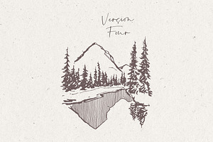 Hand Drawn Mountain Landscapes