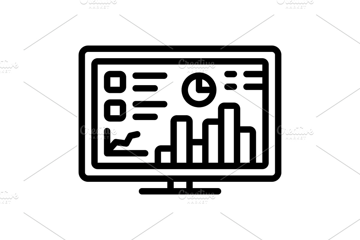 Analytical data black icon, an Outline Icon by Creative priyanka