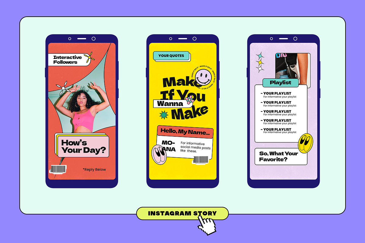 Pop Era 90s Vol.2 - Instagram Retro, a Social Media Template by Sixtysix Labs (Photo 2 of 10)
