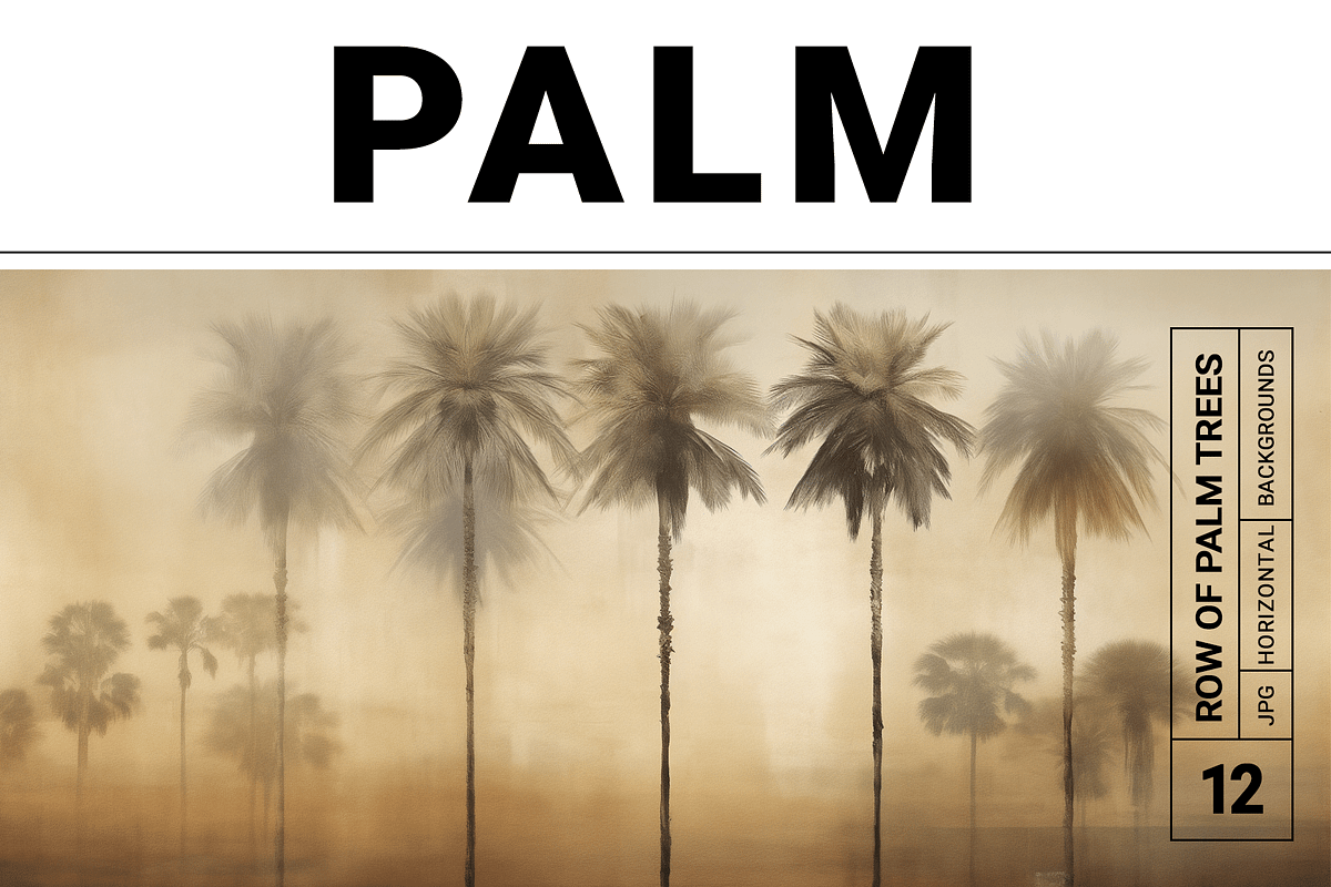 Palm Co · Peaceful Palm Tree Row, a Decorative Illustration by milatovar (Photo 1 of 16)