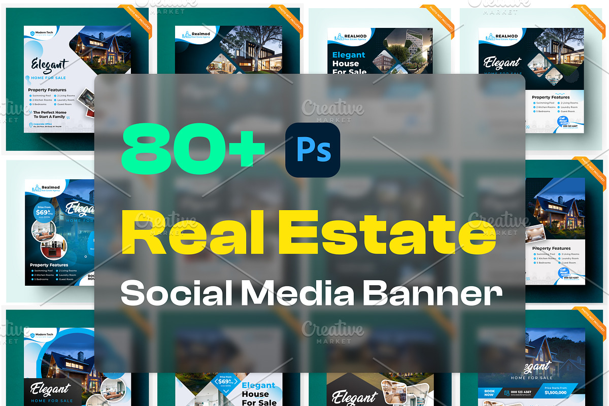 80+ Mega Real Estate Social Banner, a Social Media Template by DesignsLab (Photo 1 of 7)