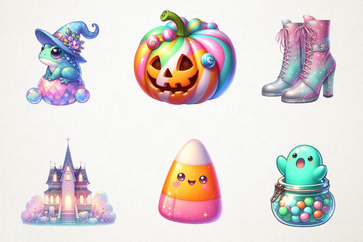 Pastel Halloween Sublimation Clipart, an Illustration by RobertsArt (Photo 6 of 7)