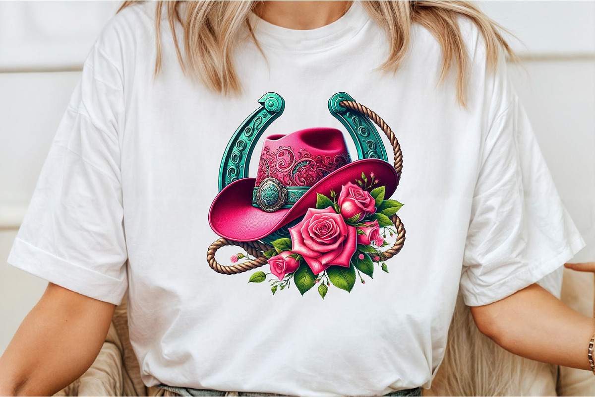 Cowgirl Hat and Roses PNG, an Illustration by Libby Wishes (Photo 4 of 6)