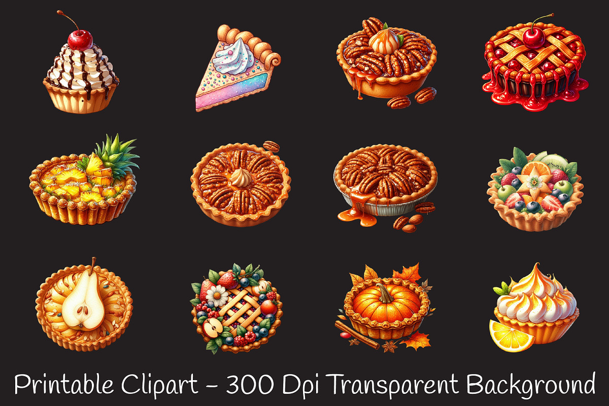 Pie Watercolor ClipArt's, an Illustration by RobertsArt (Photo 8 of 9)