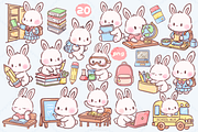Josie Bubbly Bunny Back to School, an Animal Illustration by Blumensdiary (Thumbnail 2 of 8)