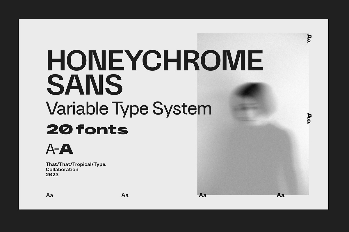 HONEYCHROME - VARIABLE TYPE SYSTEM, a Sans Serif Font by Tropical Type (Photo 1 of 14)