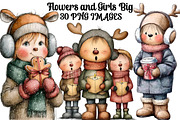 Flowers and Girls Big Clipart, an Illustration by DreamArtGraphic (Thumbnail 1 of 5)