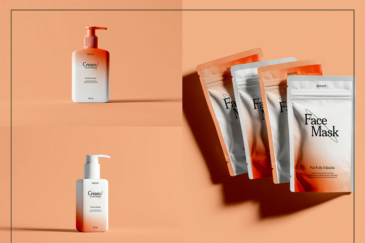 Cosmetic Cream Tube Mockup Bundle, a Packaging Mockup by Mego-studio (Photo 10 of 11)