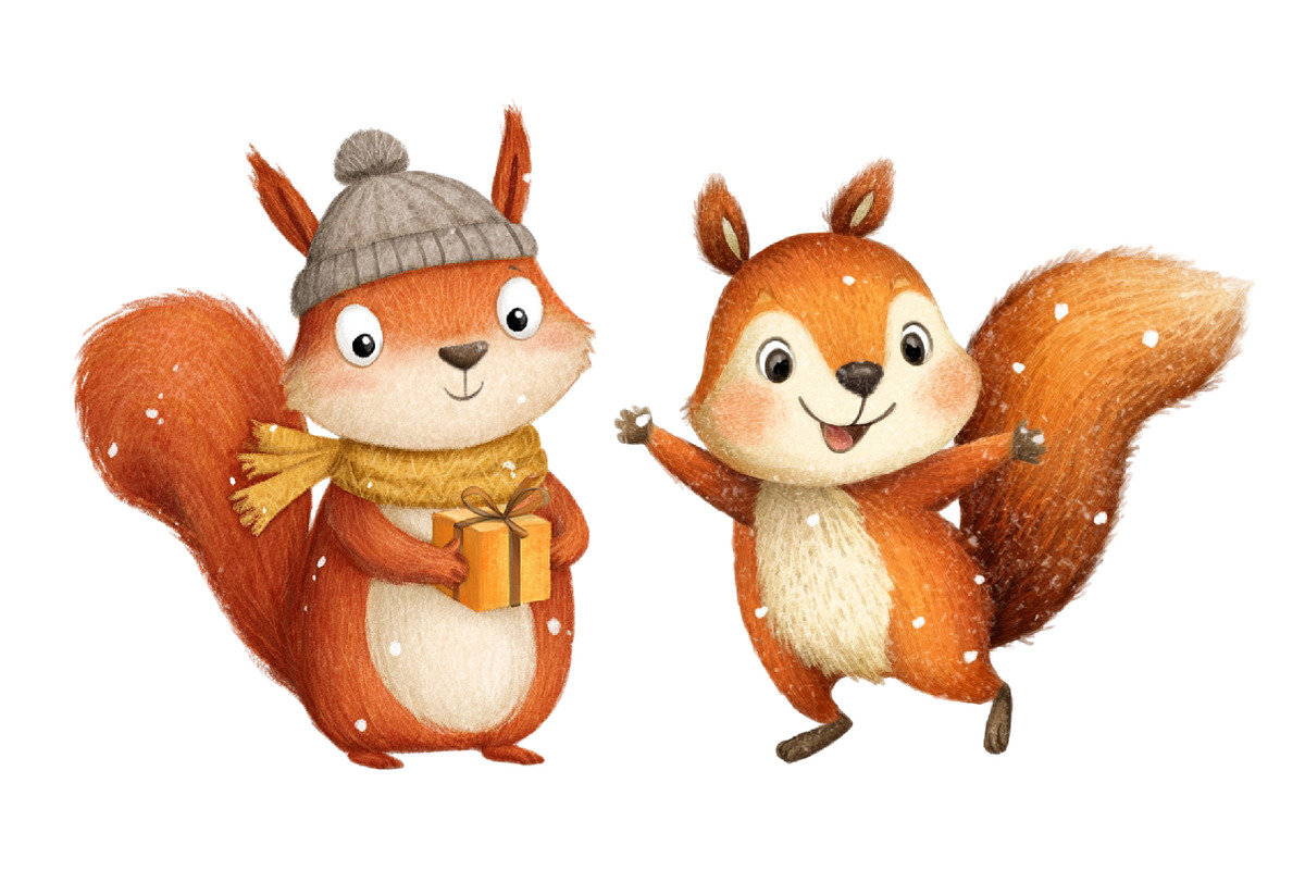Winter Squirrel Clipart, an Illustration by Designworld (Photo 4 of 4)