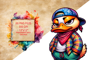 Cholo Duck Clipart Set