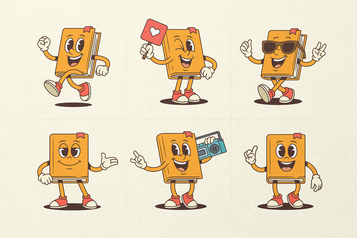 Textbook Cartoon Mascot Character, an Education Illustration by Vasya Kobelev (Photo 3 of 8)