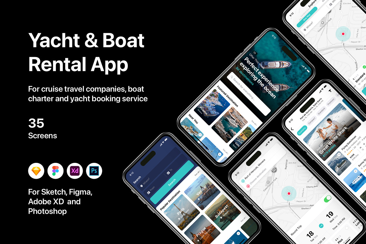 Yacht & Boat Rental App, an UI Kit Template by flr.24 (Photo 1 of 2)