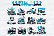 12 Truck washing logo bundle, a Branding & Logo Template by Guavanaboy (Thumbnail 1 of 3)