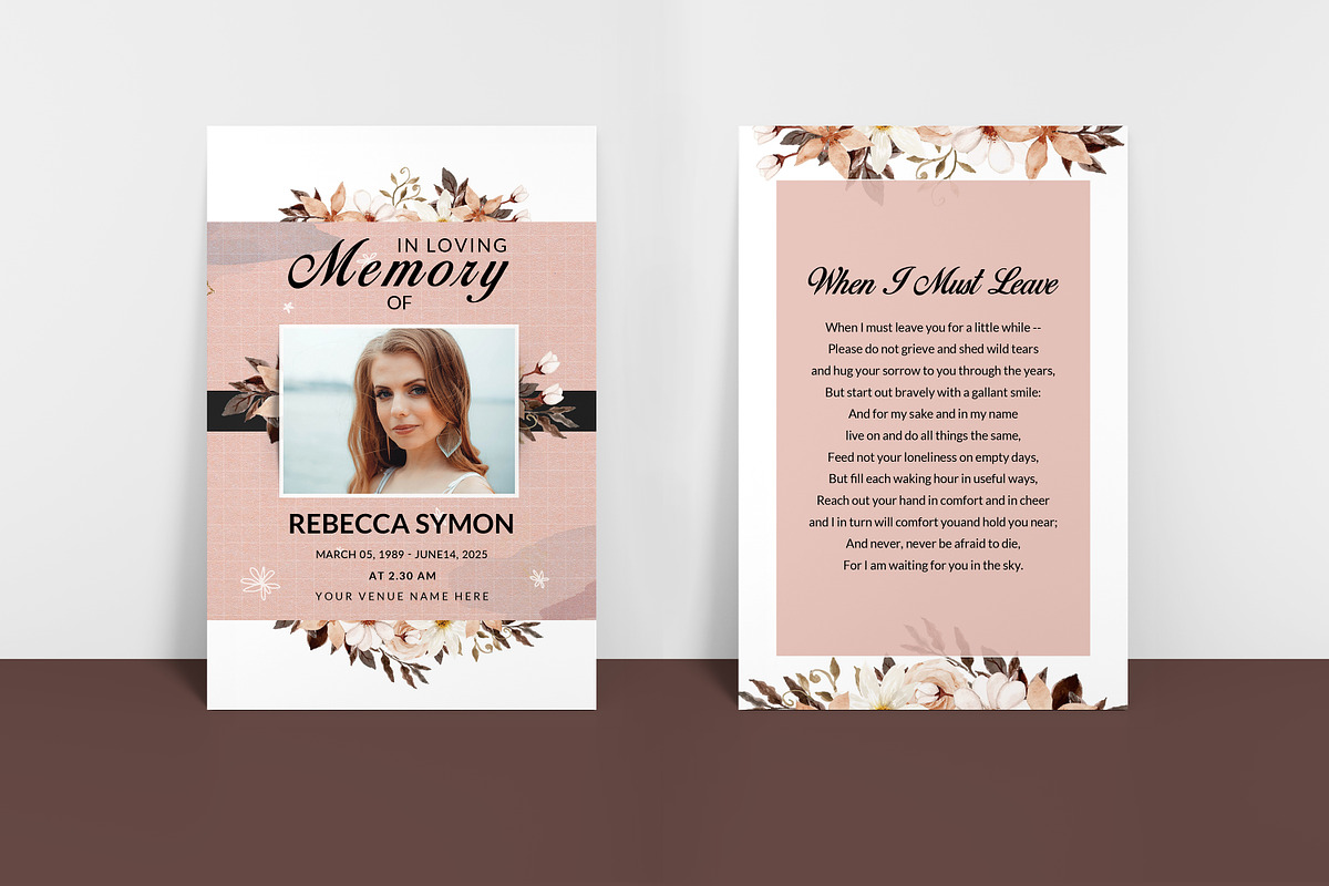 Funeral Program And Prayer Card, a Brochure Template by crazyOWL (Photo 6 of 6)